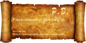 Paulcsenetz Dorián névjegykártya